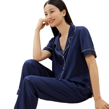 中国高級ブランドシルクパジャマ JINSANT（金三塔） 美品☆中国高級ブランド金三塔JINSANT シルク100%パジャマ