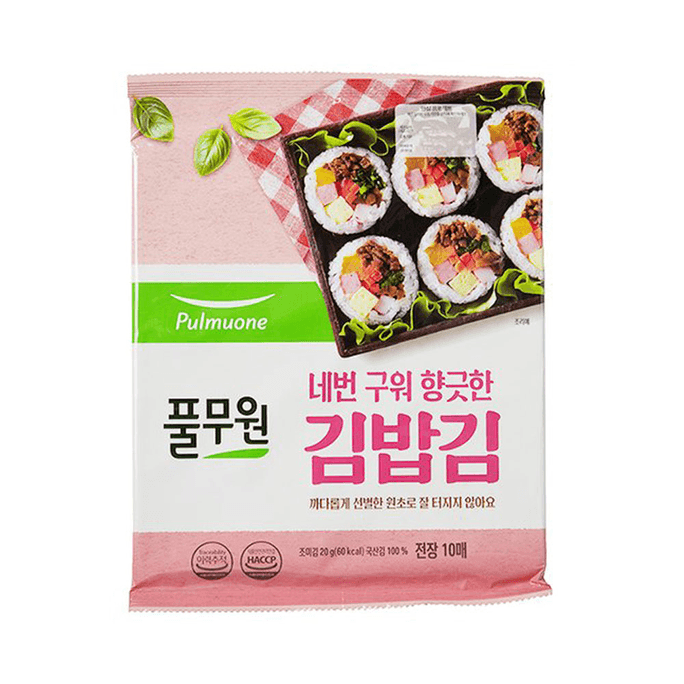 韓國 PULMUNOE圃美多紫菜包飯用大片海苔10p