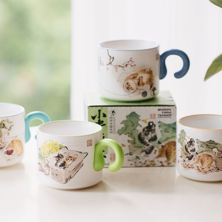 茶顏悅色 小貴冑杯盲盒 四季有貓系列 240ml/ 8.12oz 茶顏週邊 茶顏杯子 6
