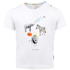 MOM LOVES ME ホワイトプリントシャツ 2歳