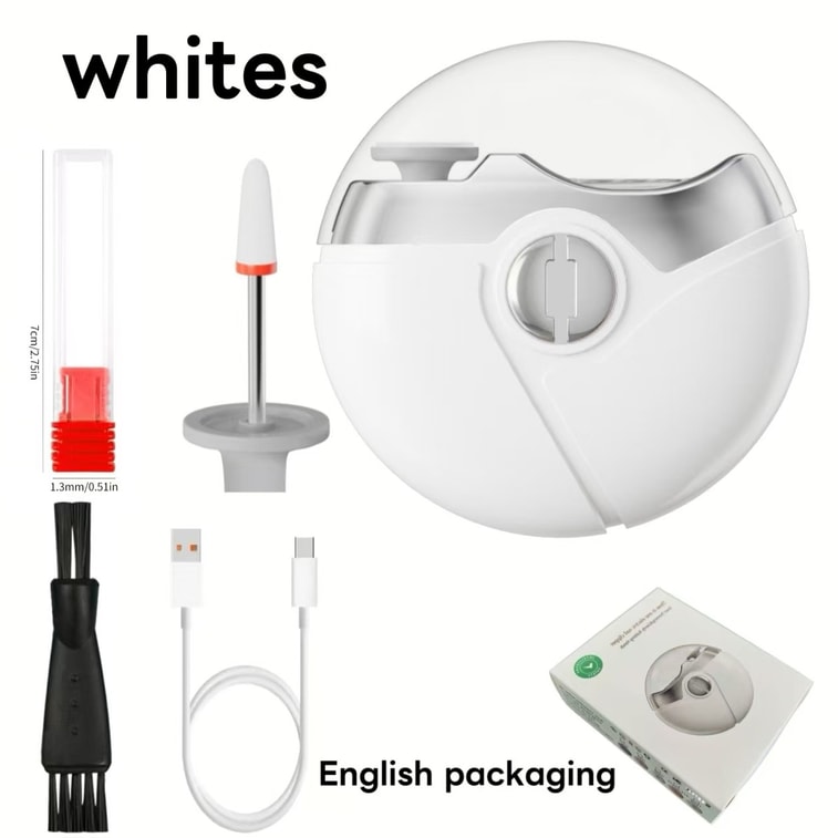 New Electric Nail Trimmer – Anti-Pinch Safety 2-in-1 Nail Clipper & File, Quiet Portable Rechargeab, Pearl White Design With Anti-Pinch Feature, 1 Set 10