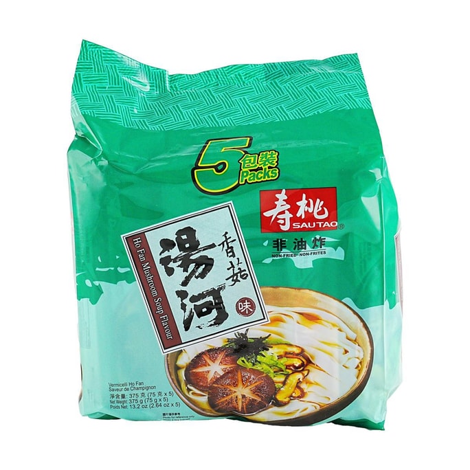 香港壽桃 香菇湯河粉 速食米粉 5包入 375g 【港式經典】