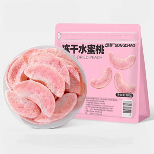 【中国直邮】 颂潮 冻干水蜜桃桃干桃子酥脆孕妇儿童零食水果脆100g*1袋