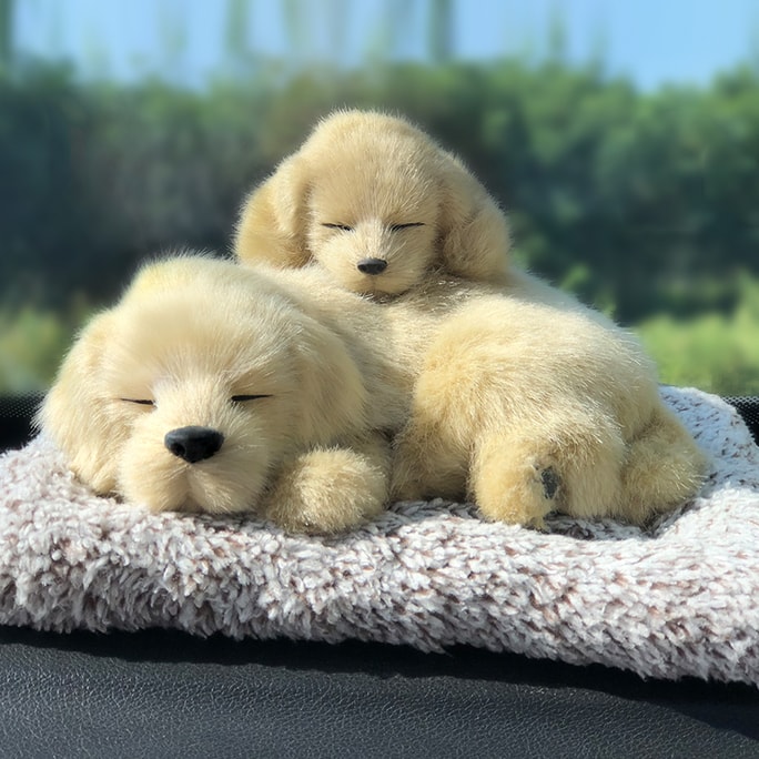 Car Decoration Air Perfume Creative Activated Carbon Simulation Dog Purifying Plush Toy Doll Labrador 1 set