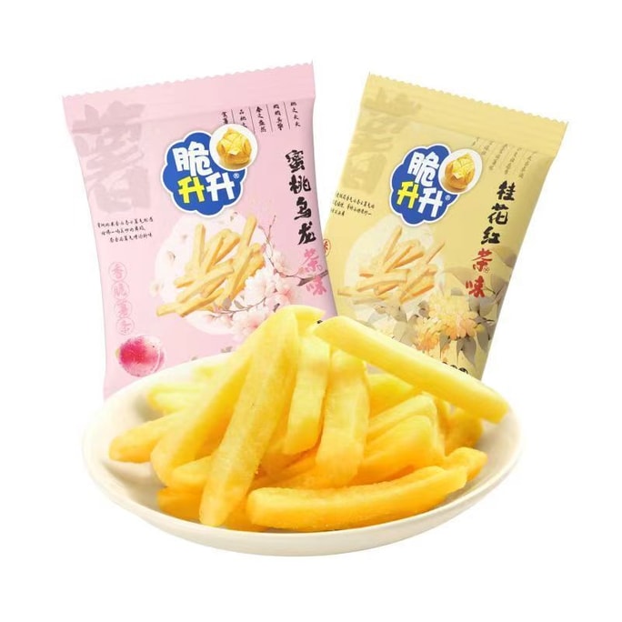 Crispy Potato Chips Osmanthus Black Tea & Peach Oolong Tea Flavor 20g*10 Bags Casual Potato Chips Snack