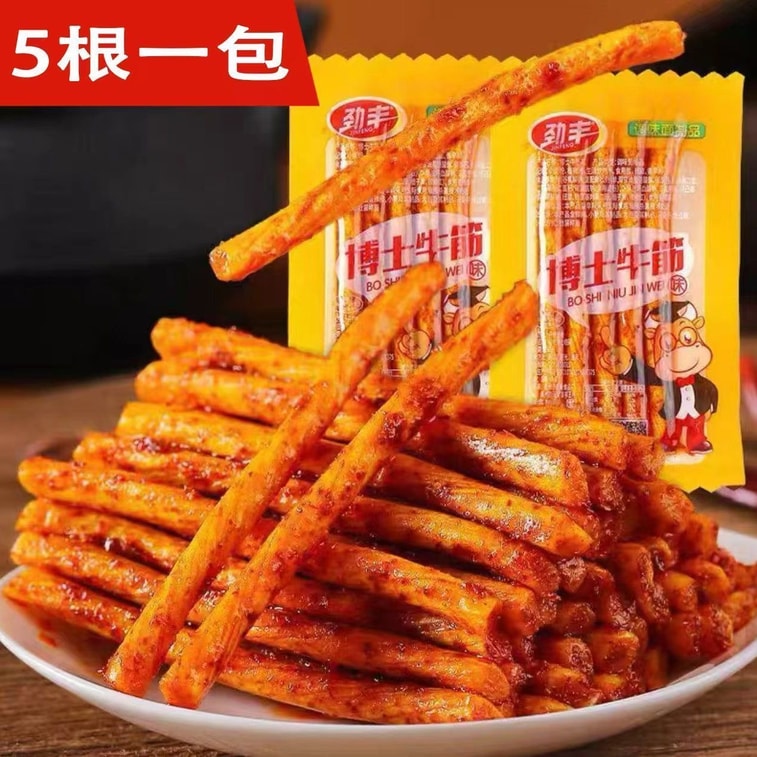 징펑닥터 소고기 힘줄 20g*6팩, 매운 글루텐, 두부 스틱, 두부 제품 매운 슬라이스, 매운 스틱 [추억의 어린 시절] 12