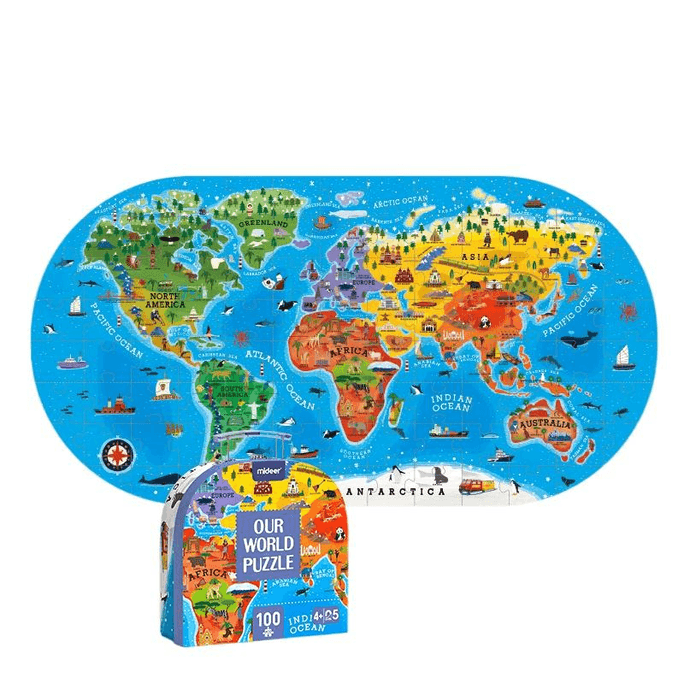 Mideer Milu Children's Puzzle Puzzle Puzzle Toy Children's Gift Human Geography * 1 Box