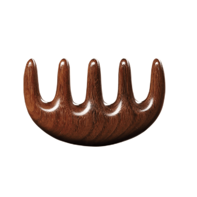 Gold silk sandalwood multifunctional meridian massage comb head therapy massage anti-hair loss water drop five-tooth com