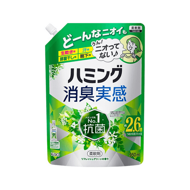 日本直邮】 日本 KAO 花王 Humming 消臭 补充装 950ml 清新绿香 消臭液