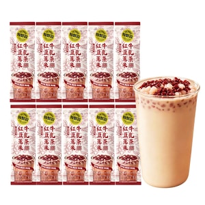 Red Bean Coix Seed Milk Tea 22g*10 Bags【New Zealand Milk·Real Tea】0 Trans Fat Non-Dairy Creamer Red Beans Soft Shandong Coix Grain Anhui Yellow Tea 110 Calories【Healthy Drink·Afternoon Tea】
