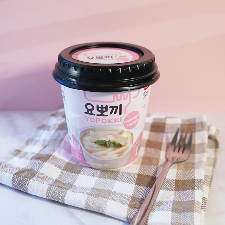 韓国インスタントトッポッキカップ - ライスケーキ、カルボナーラ風味、4.23オンス 3