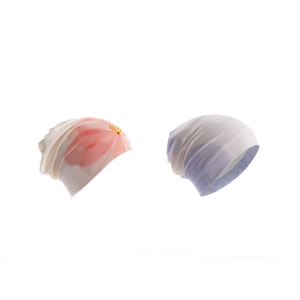 GoloveJoy 孕妇月子帽 双层保暖抗菌抑臭遮光堆堆帽 粉色+蓝色