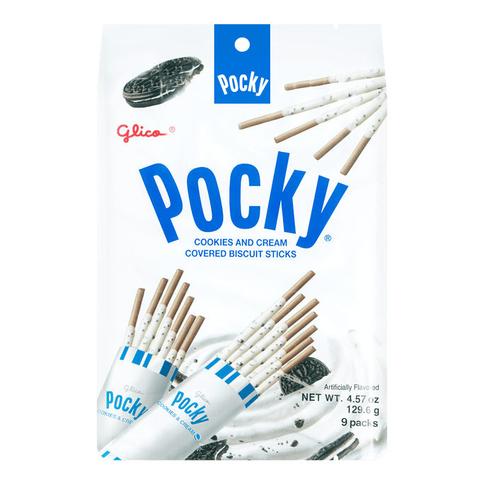 Cookies and Cream Pocky Biscuits - Family Pack, 9 Packs, 4.57oz