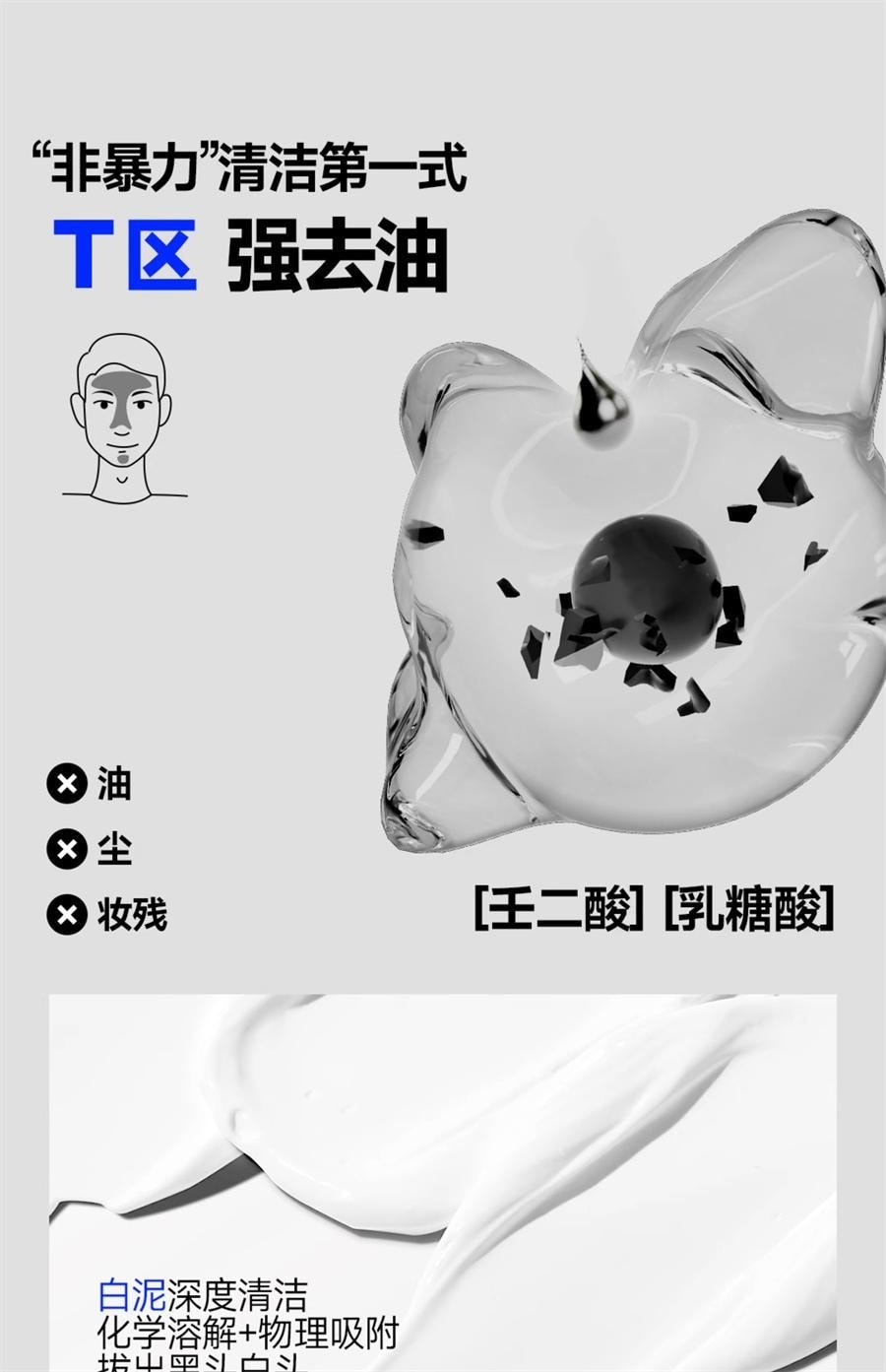 【中国直邮】 oiu 双效清润泥膜 深层清洁毛孔控油面膜 祛黑头粉刺保湿细腻肌肤水洗面膜 120g/支