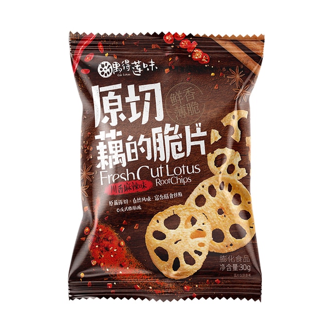 [중국 직송] 오덕련 맛 오리지널 슬라이스 연근칩 (감자칩 아님) 사천 매운맛 30g*1봉지