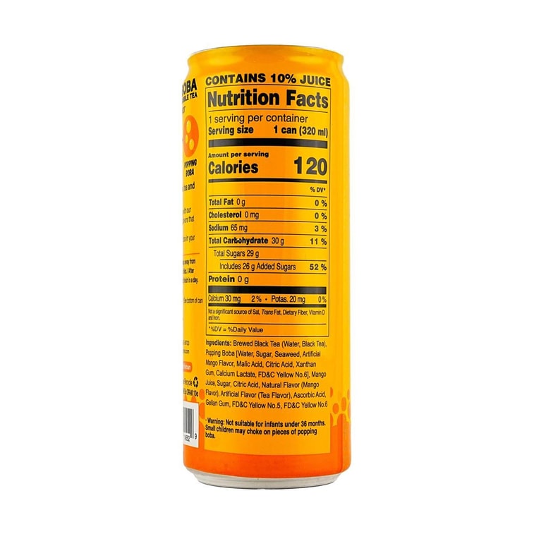 팝핑 보바 버블티 망고맛 10.82 fl oz *6개【6팩】 6