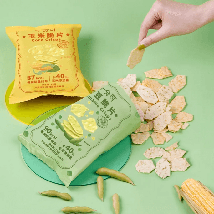Edamame Corn Crisps, 0 Sugar Low Calories,0.7 oz*4 packs