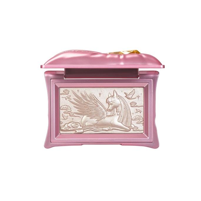 Qianyan [Poudre fine, sans traces] [Idéal pour offrir, édition limitée Année du Cheval] Poudre illuminatrice Baobaoqimeng, matifiante, nacrée, palette de contouring, rehausseur, coffret cadeau Année du Cheval SH01 Yongjinchi 5.5g