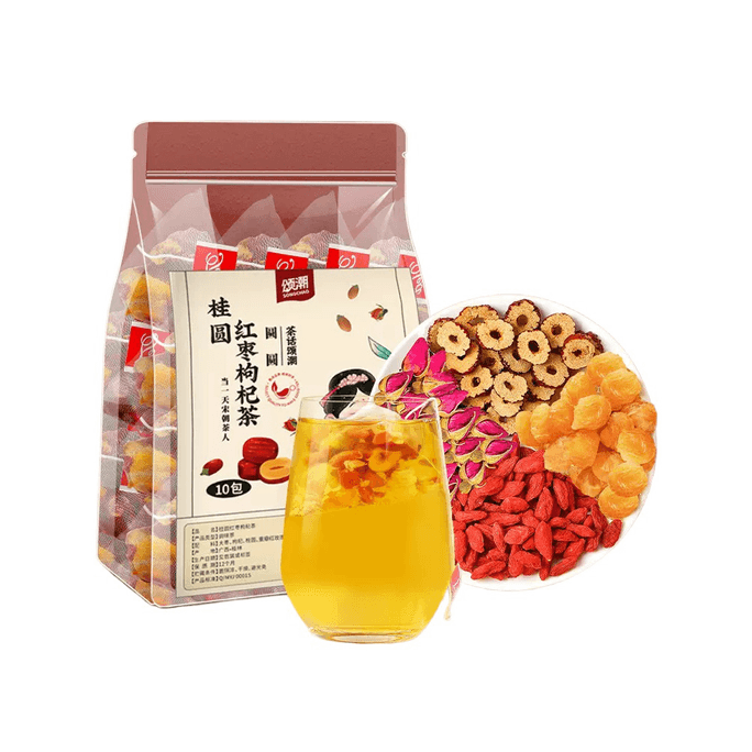 [중국 직배송] 용안, 대추, 구기자차, 장미꽃, 용안육 조합 삼각티백 10팩*1봉