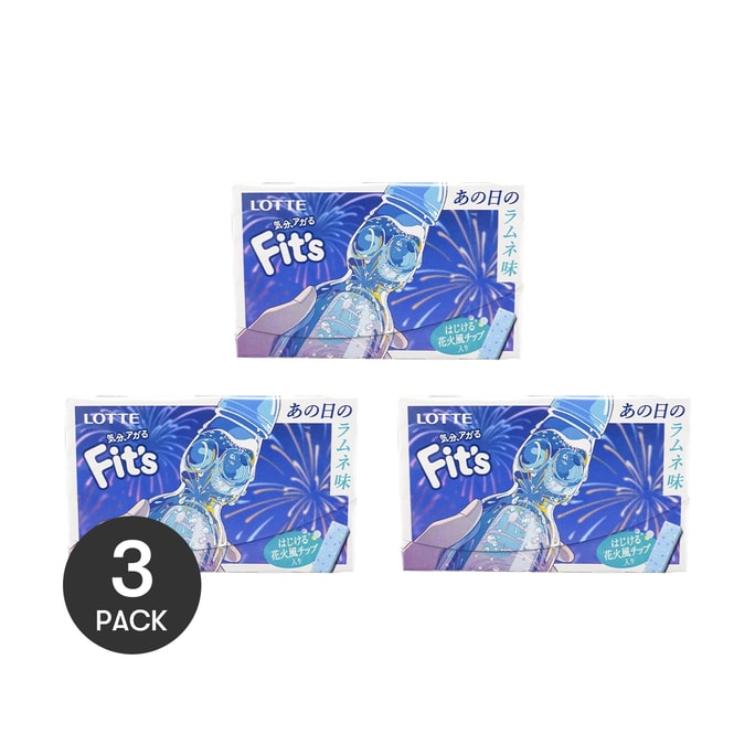 Fit's Old-Fashioned Marble Flavor Chewing Gum With Fireworks Chips Popping Candy【3 Packs】