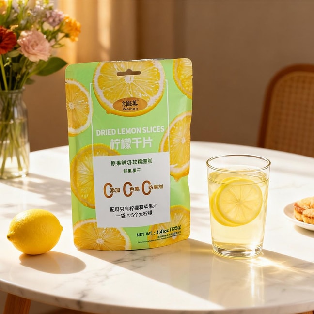 Dried Lemon Slices, 4.41 oz【No Additives】【Rich in Vitamin C】