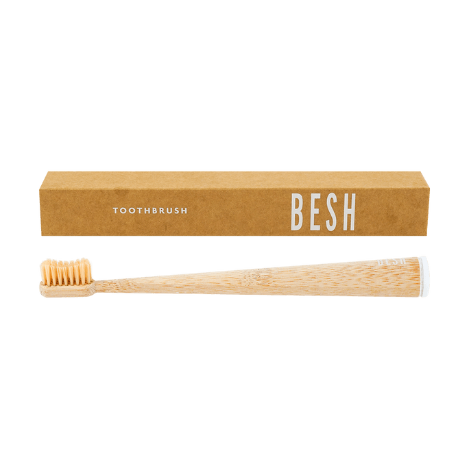 BESH 天然竹子牙刷 中毛 单支装 INS简约风【好好刷牙】