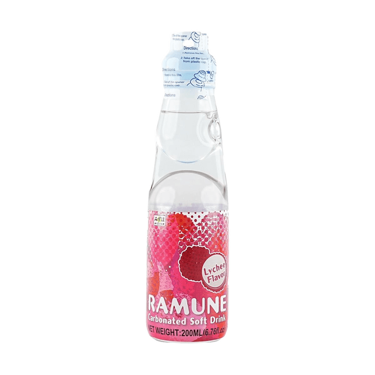 Ramune Drink 7 Flavors Combination Pack Original +Peach+Melon+Mango+Strawberry+Lychee+Orange Flavor, 6.76 fl oz*7【7 Pack 16