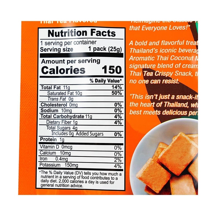 Crispy Coconut Snack Thai Tea Flavor, 0.88 oz [Trending on TikTok] 8