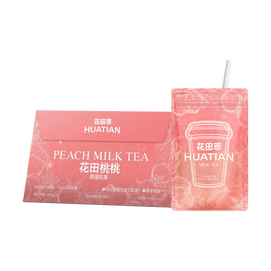花田萃 花田桃桃即溶乳茶 7包入 140g【甜润桃香 茶韵绵长】【低卡低脂0蔗糖】【含便携直饮袋+吸管】【冰饮更好喝】