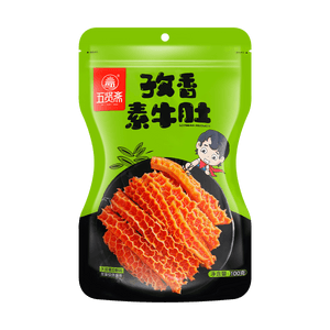 五贤斋 孜然素牛肚 豆干 100g【Q弹劲道 孜然浓郁】