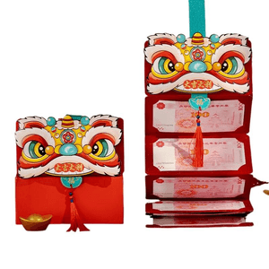 Snake Year Red Envelope Bag Vertical New Year's Personality Cartoon 6 Card Positions Good Luck And Prosperity * 1 Piece