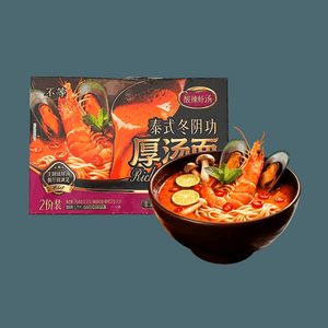 不等 泰式冬阴功厚汤面 264g【非油炸面饼】【酸辣虾汤】
