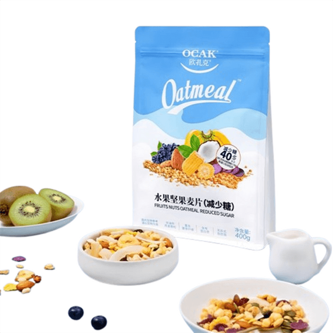 Fruit Nut Cereal Reduced Sugar Ready-to-eat Cereal Meal Replacement Nutrition Breakfast Drink Full Swallow 400g/ bag