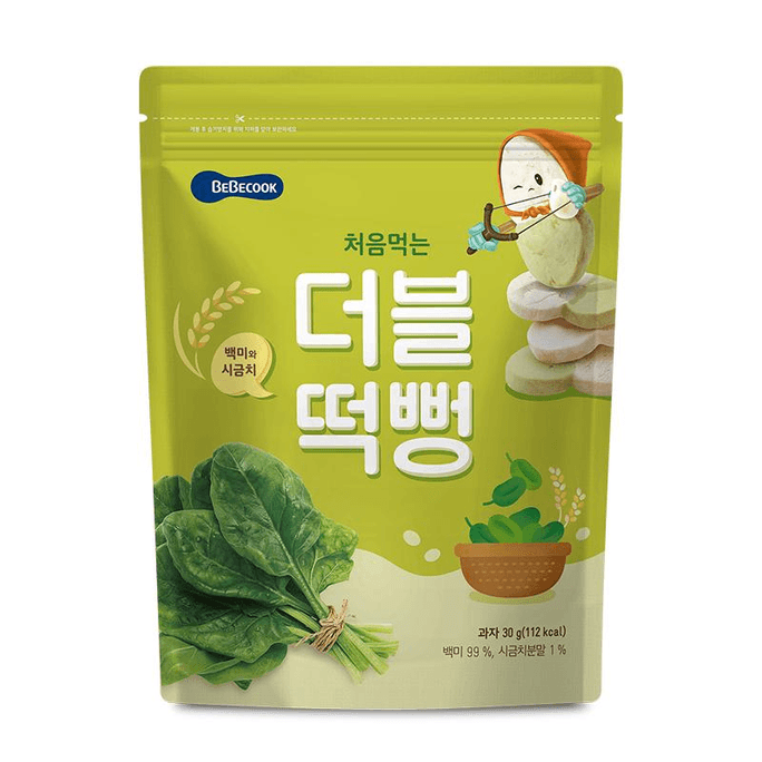 【中国直送】BeBecook 二色せんべいスティック お子様のヘルシースナックビスケット ほうれん草味 ステージ1 30g*1袋
