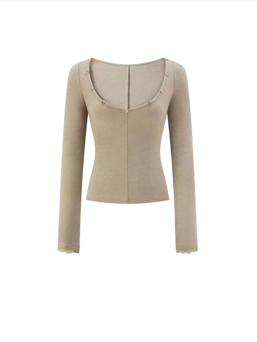 【加拿大直邮】 加拿大 SCENARIO 月光叠搭针织两件套上衣  米杏色 S-L码 杏色 S