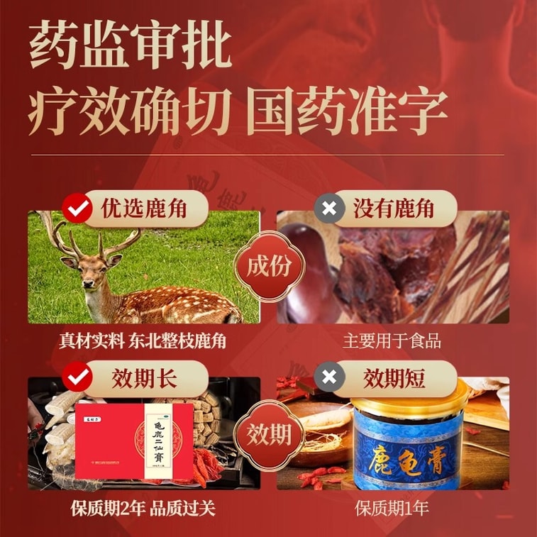 【中国直送】盛東里亀鹿膏（100ml×2本/箱）- 腎臓を強め、精力を高め、精力を高める二仙膏。鹿の角、クコの実、亀の甲羅を配合（1回4箱を推奨） 4