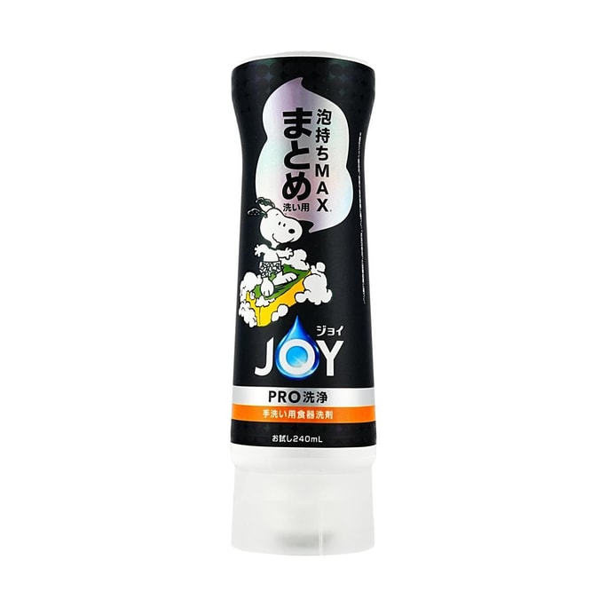 P&G Japan JOY PRO Concentrated Dishwashing Liquid, Inverted Bottle, Snoopy Collaboration, 240ml