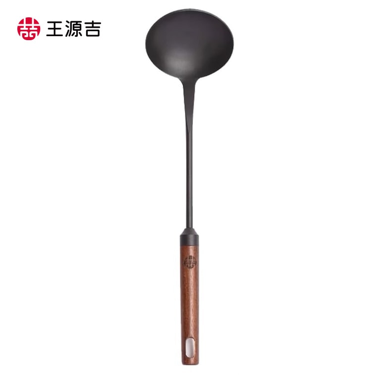 1x Iron Wok Spoon Cooking Utensils Stir-fry Spoon Beech Long Handle Thickened High Temperature Resistance 3