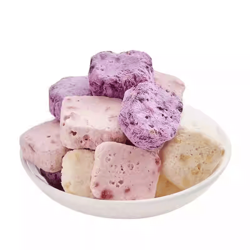 比比贊 凍乾優格塊網紅水果乾辦公室藍莓草莓小點心點心的休閒食品100g*1袋