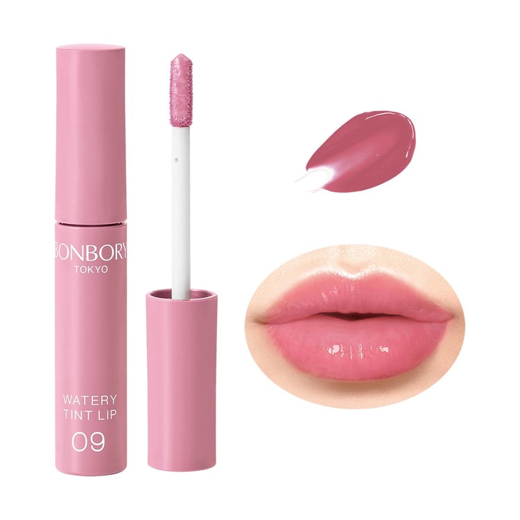 BONBORY Watery Lip Gloss, #09 Peony Pink【Dewy Youthful Lips