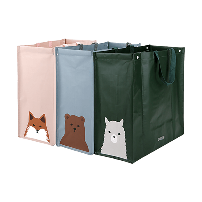 韩国DAILYLIKE 防水布袋 储物收纳整理箱 三件套 动物 20x43x45cm