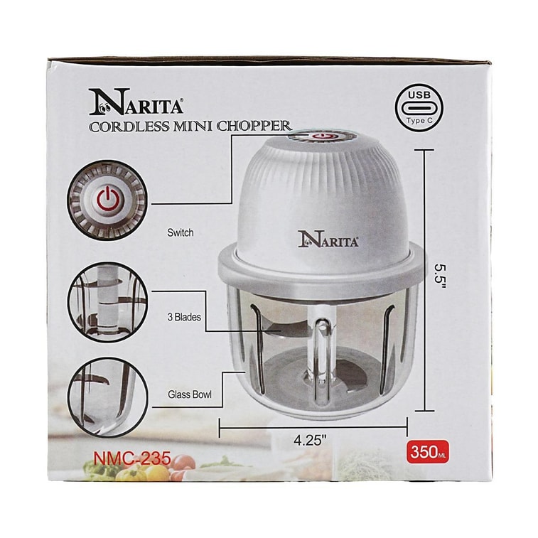 Mini Chopper Glass bowl and Steel Blades - 350ml  6