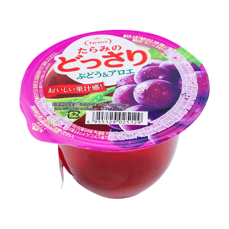 TARAMI Konjac Jelly Grape Flavor + Aloe Vera Chunks, 8.11 oz