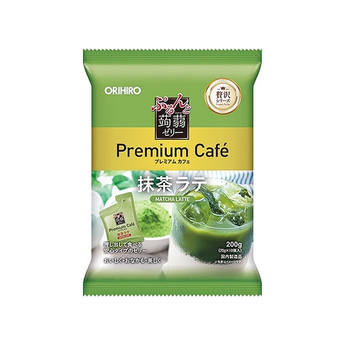 ORIHIRO Purunto Premium Café Konjac Jelly (Matcha Latte Flavor) 20g x 10pcs
