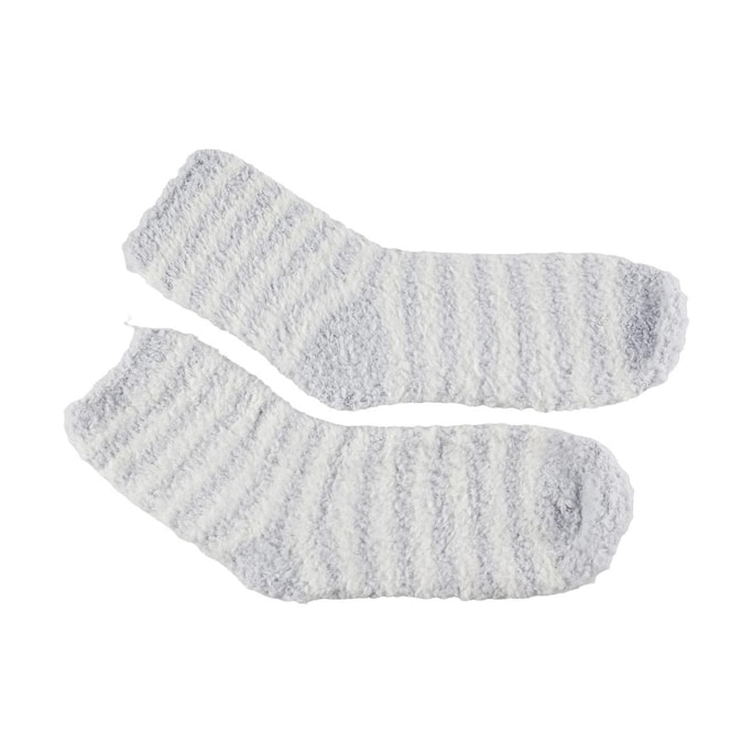 Plush Socks Striped Fleece Coral Fleece Blue