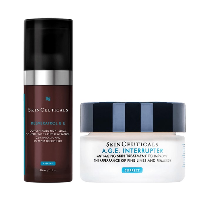 Resvertrol B E Concentrated Night Serum0.5 fl.oz. +Age Cream 0.5 fl.oz. 【Value Pack】