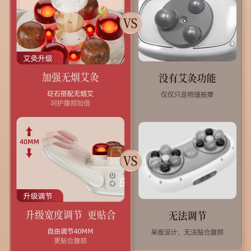 【中国直邮】 莫托贝尔 揉腹仪艾灸砭石腹部按摩器促进肠蠕动揉肚子腹胀减肥神器 {赠艾饼加精油) 一个装