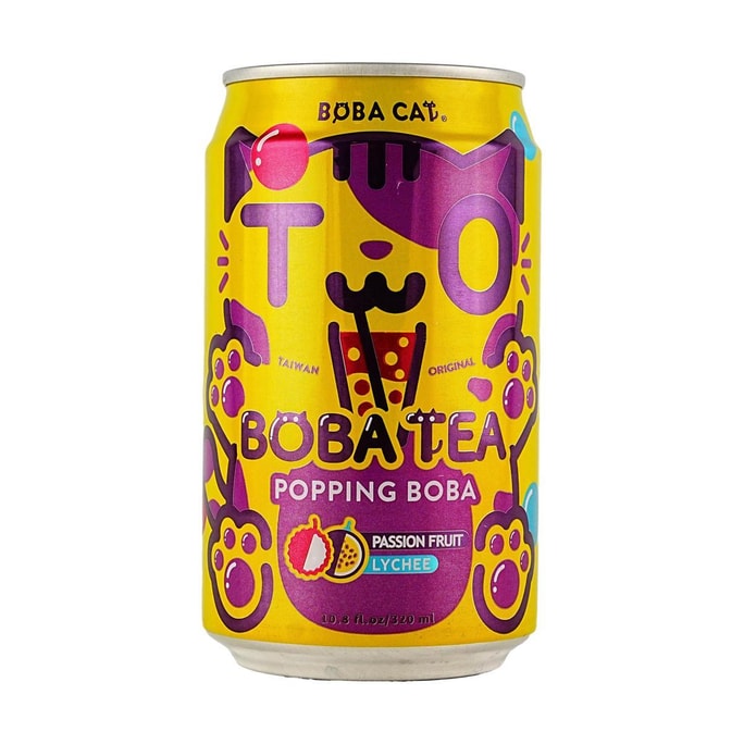 Passionfruit Lychee Popping Boba Tea  10.8 fl oz