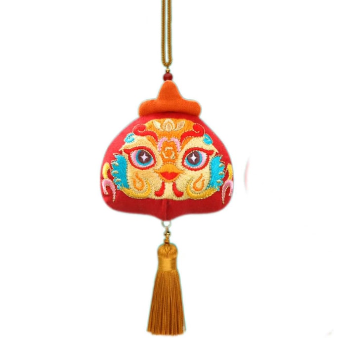 [중국에서 온 다이렉트 메일] 상하이 천리 십이지 별자리 입체 자수 청룡 평안 주머니 술 주머니 한푸 액세서리/전통 선물/새해 선물/기념품 선물 상자-황금 꿩 1*|예상 도착 시간 3-4주