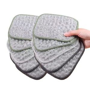 Silver Silk Cotton Double Sided Dishwashing Cloth 10 Pcs